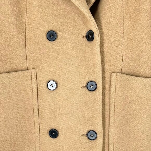 Maje Galerie Camel Virgin Wool/Cashmere Double Breasted Coat - Picture 4 of 8